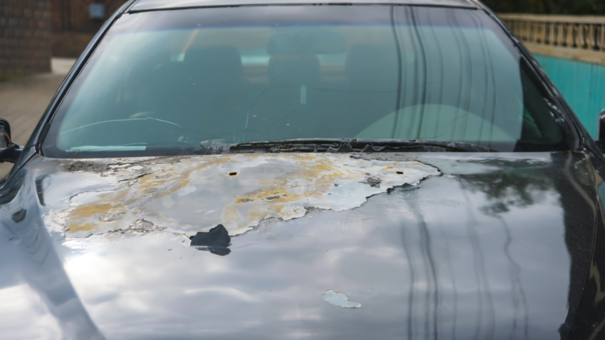 visual image of sun damage on car
